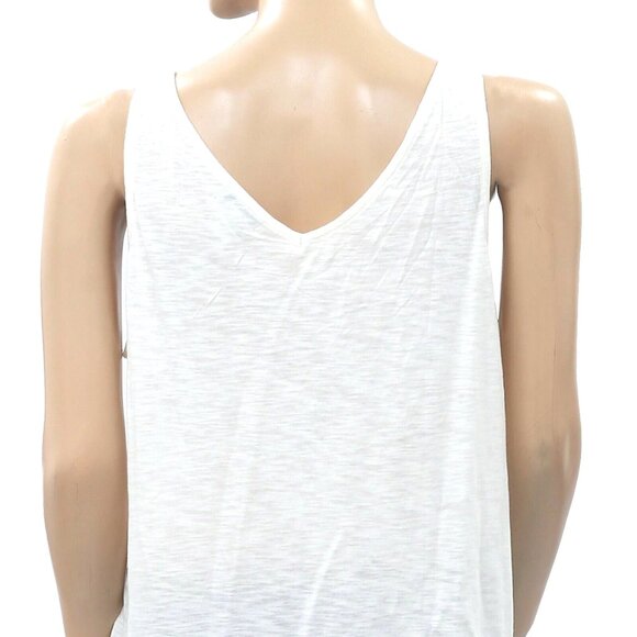 Lucky Brand Embroidered Tank Blouse Top Sleeveless Ivory Peasant Resort S - Picture 4 of 5